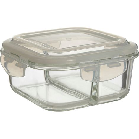 Interiors by Premier 800ml Square Food Storage Container, BPA-Free PP White Lid Kitchen Food Storage Container, Food Containers (1/5)