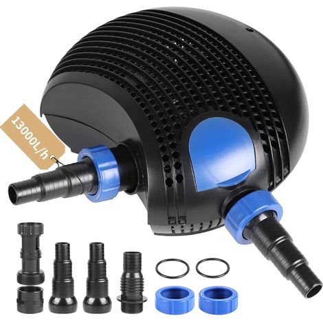 Pompe de Bassin Exterieur 180W 13000L/H, Pompe pour Étang avec Câble 10 M, Pompe à Eau Économie d'Énergie, Pompe à Filtre de Jardin Reglable 350 x 250 x 150 MM, pour Ruisseau, Cascades (1/5)