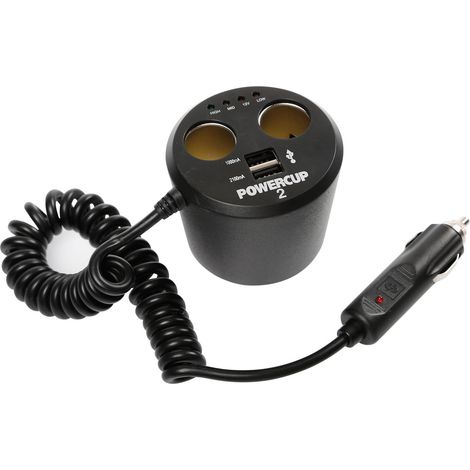 Power cup 2, multipresa con Usb e tester batteria, 12V (1/5)