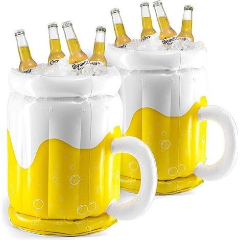 Set mit 2 großen aufblasbaren Kühlboxen, schwimmende Getränkekühler, ideal für Partys, 2-in-1-Getränkefloß für Pool und Partyzubehör, Sommerpartydekoration, Floß (1/5)