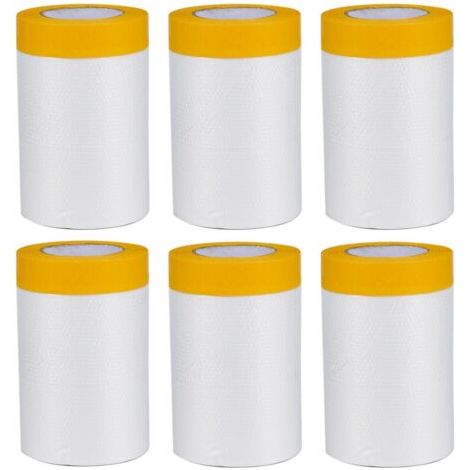 Ahlsen 6 Rollen Abdeckpapier, Abdeckfolie mit Klebeband 55 cm x 20 m PE-Abdeckband, Abdeckfolie zum Schutz von Autos und Möbeln (1/5)
