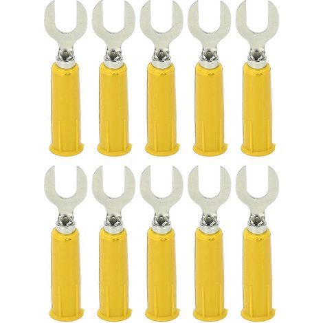 10 Stück J.20019 6 mm U-förmiger Einsatzstecker, hochdruckbeständiger Y-Typ-Bananenstecker für elektronische Anwendungen