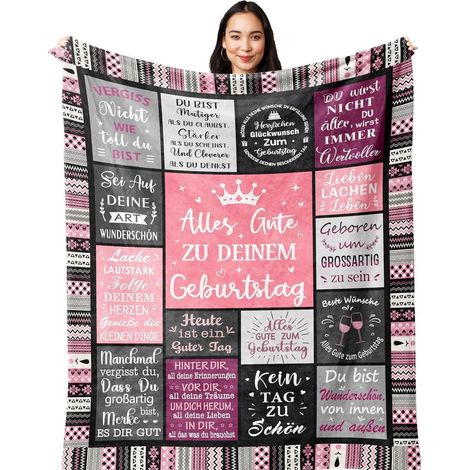 Geburtstagsgeschenk Decke Flanell 150x130CM 100% Polyester, Frau Mama Freundin (1/5)