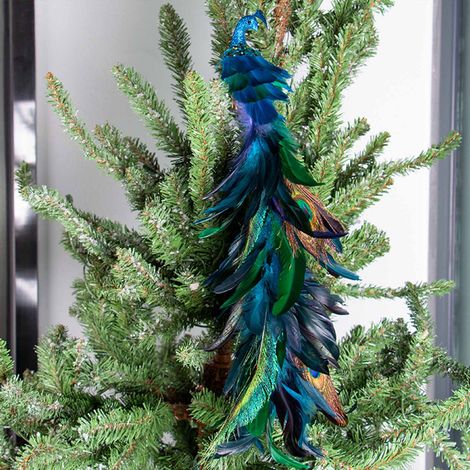 Décoration de paon de noël, oiseau artificiel, bénédiction, ornements faits à la main, pièce maîtresse (1/5)