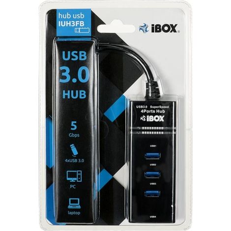 Hub USB iBOX IUH3FB - 4 puertos USB 3.0 (1/3)