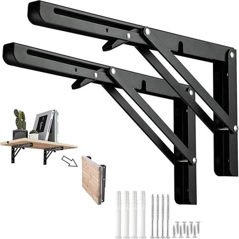 300 mm Klappwandhalterung, 2 Stück, Metall-Klappregal, Klappregalhalterung, Garagenregal (1/5)