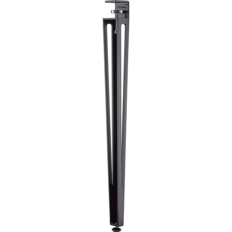 SOTECH Tischbein ColorLine in F-Form konisch zulaufend von 70 auf 40 mm mit Klemmschraube (ohne Bohren) für Küchentisch, Esstisch, Bürotisch - schwarz matt - Höhe 745 mm - 1 Stück