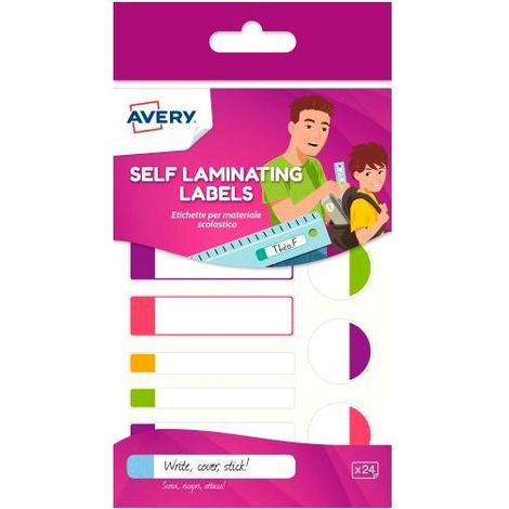 Avery APFLUO24-UK etiqueta autoadhesiva Rectángulo Permanente Multicolor 24 pieza(s)