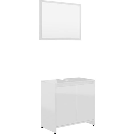 Ensemble de meubles de salle de bain Blanc brillant 50 (1/5)