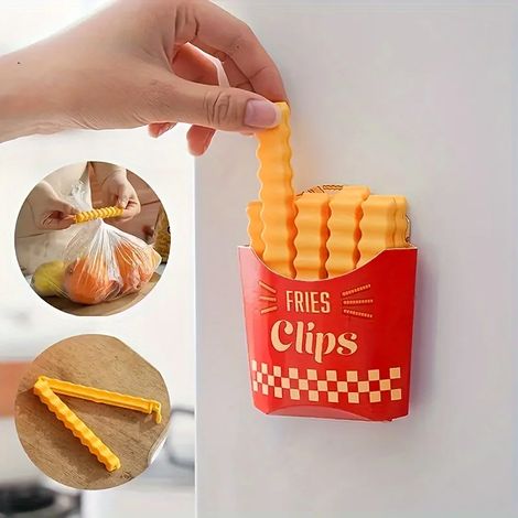Lot de 12 pinces de fermeture étanches à l'humidité pour frites, lait en poudre et snacks, pour sacs plastiques, accessoire de cuisine réutilisable (1/4)