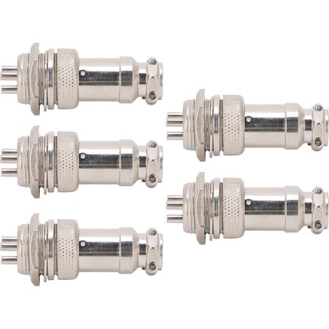Lot de 5 connecteurs aviation mâles et femelles pour panneaux de câblage, châssis d'alimentation, fixations métalliques GX16 16 mm 450 V 3 broches
