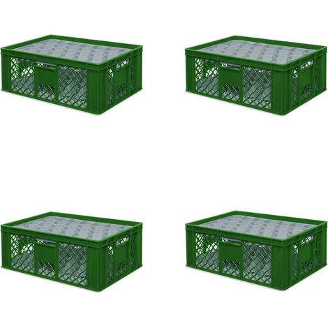 BRB 4x boîte en verre 600x400 mm 33 verres jusqu’à 205 mm de hauteur/diamètre 75 mm, vert