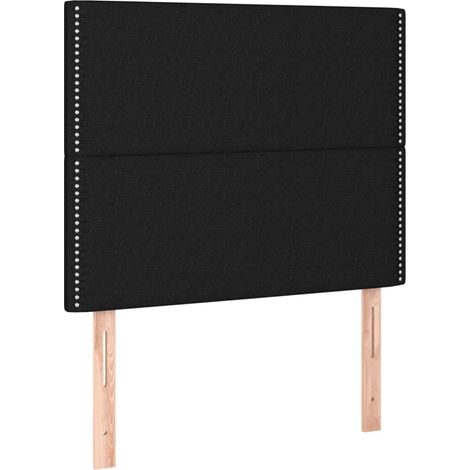 Testiera letto accessorio mobile camera da letto in 2 parti 80 x 5 x 78/88 cm tessuto nero TDL0206236