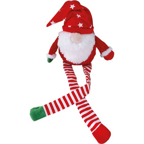 Nobby Hundespielzeug Xmas Weihnachtswichtel rot weiß Ausgestopftes Spielzeug