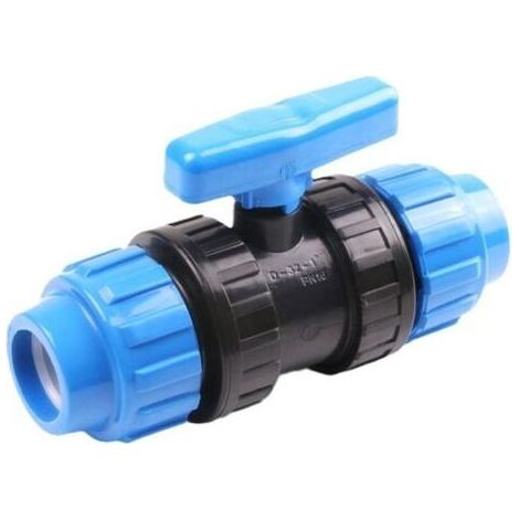 Kaelt - Robinet à boisseau sphérique pour raccords de tuyau d'eau 25 mm – Vanne a compression PN10 de 25mm – Robinet à bille compatible avec tuyaux en polyéthylène PE80 et PE100-1 pièce (1/4)