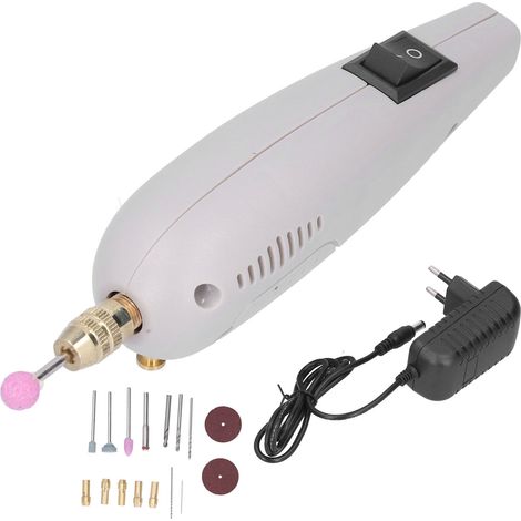 18Pcs Mini Electric Grinder Miniature Electric Drill Engraving Pen Kit for Glass Ceramic AC100‑240V P‑500‑1AEU Plug
