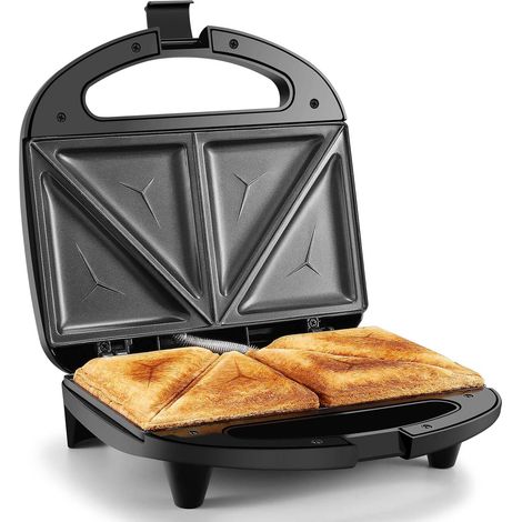 Appareil à croque-monsieur pour 2 croque-monsieur 750 W avec revêtement anti-adhésif