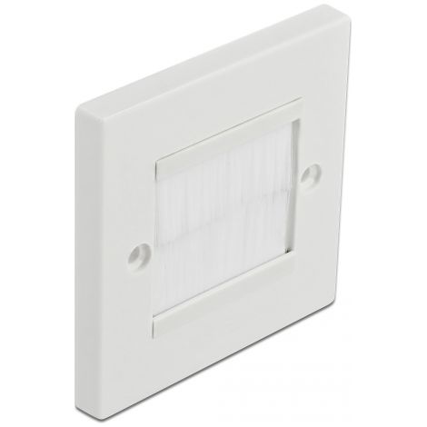 Delock Cubierta para manejo de cables 86 x 86 mm con tiras de cepillo blanco