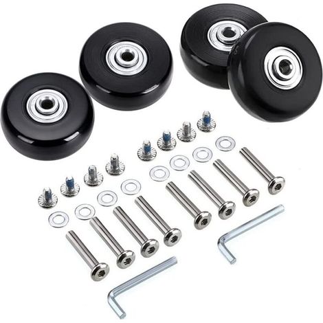pièces roues de rechange pivotantes en caoutchouc pour Valises, Chariots à Bagages, Poussettes,OD 45 x 18mm (1/4)