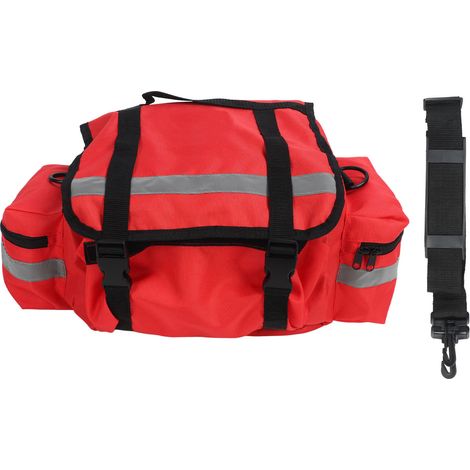 Sac d'intervention d'urgence grand format, sac à équipement de pompier, capacité élevée, avec bandoulière, pour fournitures de secours, rouge. (1/5)
