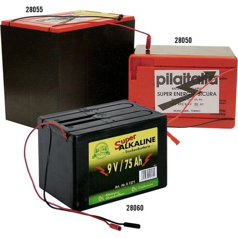 Batteria a 9V 55AH per elettrificatore completa di cavetti della durata 5.000 ore non ricaricabile