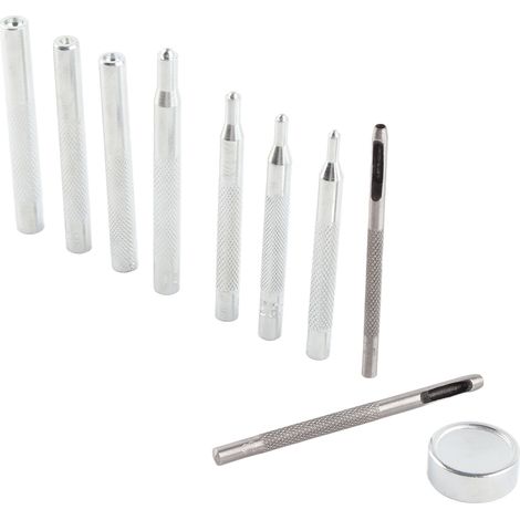 Kit de 11 outils à rivets pour cuir, poinçons et matrices pour sellerie, maroquinerie et atelier. (1/5)