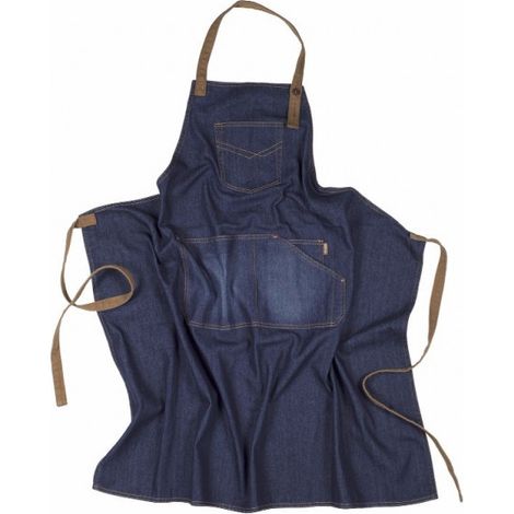 Delantal vaquero con peto con bolso en el pecho WORKTEAM M710