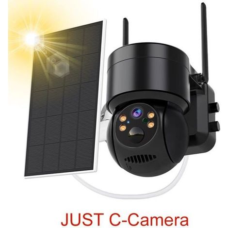 Caméra solaire sans fil Wifi 4MP HD PTZ extérieure batterie intégrée caméra de Surveillance vidéo longue veille application ICSee (1/4)