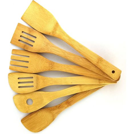 Cuillère À Sauce En Bambou - Ustensile De Cuisine Écologique Pour Mélanger Et Servir - Lot De 2 (1/5)