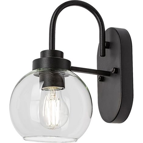 Applique bagno Tirina Rabalux nero opaco E27 IP44 vetro (1/5)