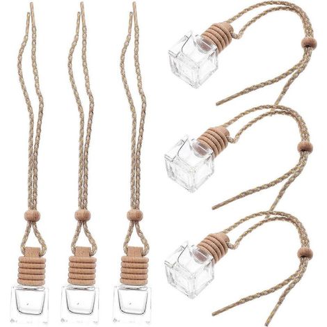 Set mit 6 hängenden Autodiffusorflaschen, leeren Glasparfümflaschen (1/5)