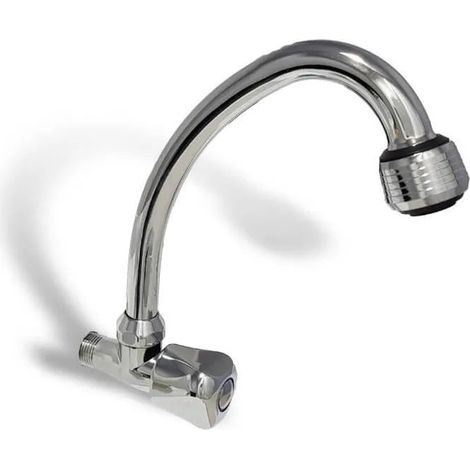 Robinet Mural Eau Froide avec Bec Rotatif Alliage Argent