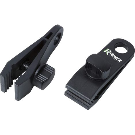 Pince Bâche - Lot de 4 - Plastique Noir - Fixation Sans Perçage - Jardin Chantier - 8x2,5x1,8cm (1/4)