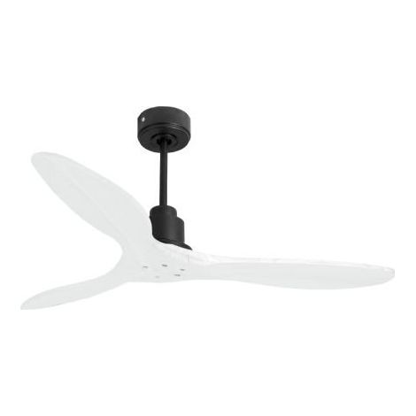 Tenerife de KlassFan - Super destratificateur et ventilateur DC 132 cm Gris basalte pales bois blanc sans Lumière  25 à 40 m²