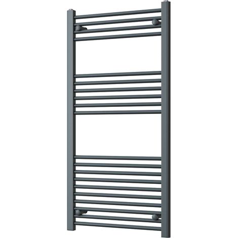 Zennor - Anthracite Heated Towel Rail - H1200mm x W600mm - Straight (1/3)
