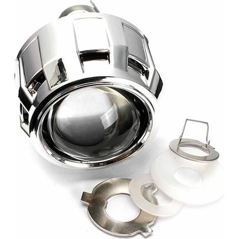 Mini Lentille De Projecteur Bi-Xenon 2,5 Pouces Conduite A Droite Pour Ampoule H1, H4 Et H7, Argent (1/5)