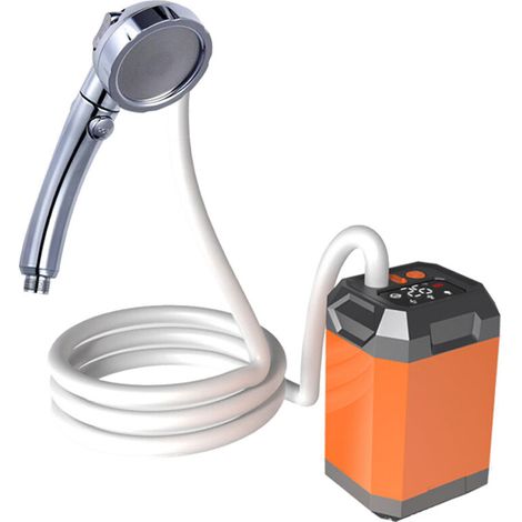 Kit Douche de Camping, Camping Douche Portable, 9000mAh Pompe de Douche Électrique Rechargeable avec Affichage Intelligent de Température et Pression d'eau Réglable pour Extérieure, Randonnée, (1/5)