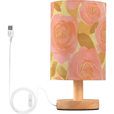 Lampe de table pour chambre à coucher avec port charge USB Or (1/5)