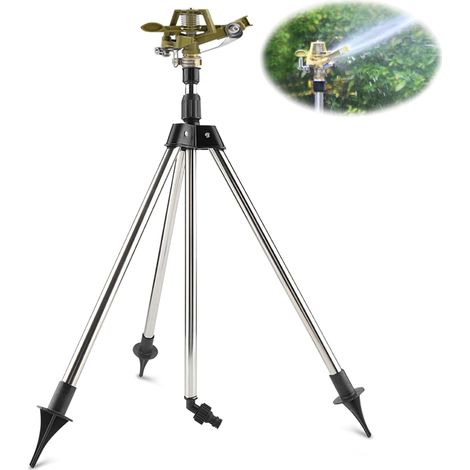 LYCXAMES Stativ-Bewässerungsständer, Rasenbewässerungsstativ mit Edelstahl-Bodeneinsatz + Zink-Bewässerungs-Gartensprinkler für kleine Flächen für Rasengarten (1/5)
