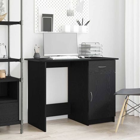 Schreibtisch mit Speicher Schwarz Eichen-Optik 100 x 50 x 76 cm