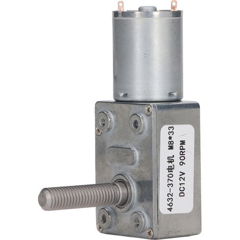 Moteur à réduction CC 4632-370 90 tr/min M8 x 33 mm, faible bruit, haute précision, à engrenage à vis sans fin, 12 V CC (1/5)