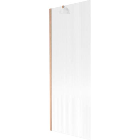 Mexen Next mampara de baño de 1 hoja 70 x 150 cm, rayas, cobre cepillado - 895-070-000-00-09-65 (1/5)