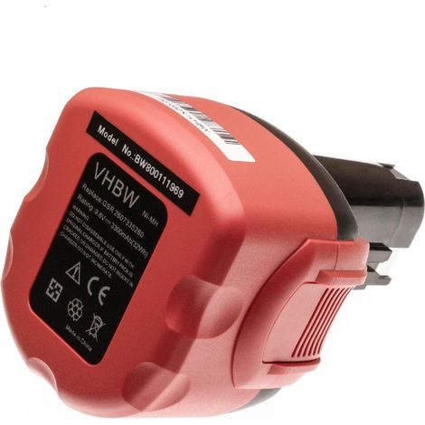 vhbw 1x Akku kompatibel mit Bosch GSR 9.6V, PSR 960 Werkzeug (3300 mAh, NiMH, 9,6 V) (1/2)