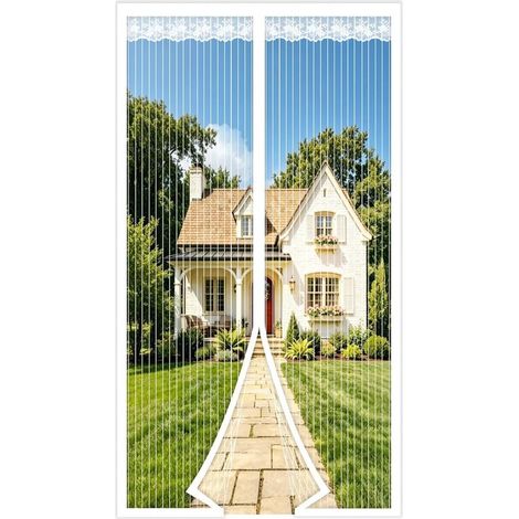 Magnetic Door/Window Mosquito Net 100x220cm Anti-Mosquito Door Curtain Ultra Fine Mesh Mosquito Net with Magnetic Closure No Drilling Required (1/5)