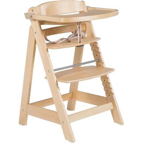 Chaise haute évolutive - ROBA - SIT UP CLICK & FUN - Plateau repas amovible - Hauteur réglable - Jusqu'a 70 Kg - Bois Naturel