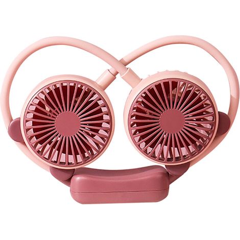 Ventilateur de cou portable rechargeable USB, ventilateur pendentif mains libres pour bureau et voyage, couleur violet taro.