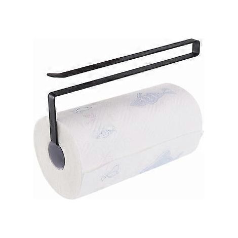 Küchenrollenhalter – Toilettenpapierhalter – Rollenhalter – Stahl – schwarz – ohne Bohren – zum Aufhängen – 26 x 11,5 x 1,3 cm