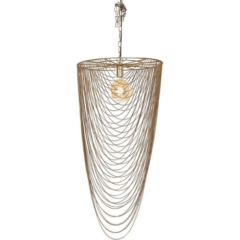 Suspension élégante en fer doré style glamour chaînes raffinées - doré vieilli élégant (1/5)
