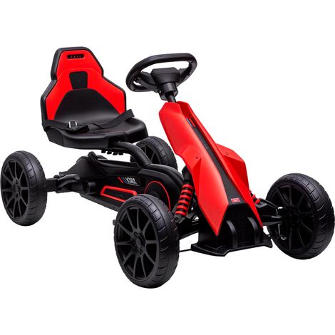Karting à pédales avec marche arrière et marche avant, pour enfants de 3 à 8 ans, rouge. Karting à pédales pour enfant, un véhicule ludique pour des moments de plaisir en famille, adapté aux enfants..