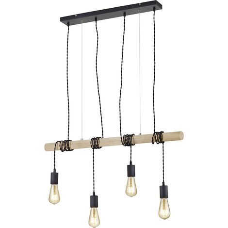 Suspension BRODY noir/bois clair 4xE27 RL R30244032 (1/4)
